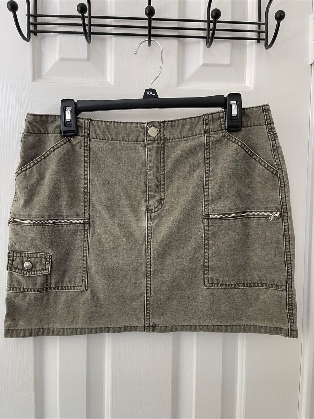 Mixit Olive Green Utility Pocket Detail mini skirt